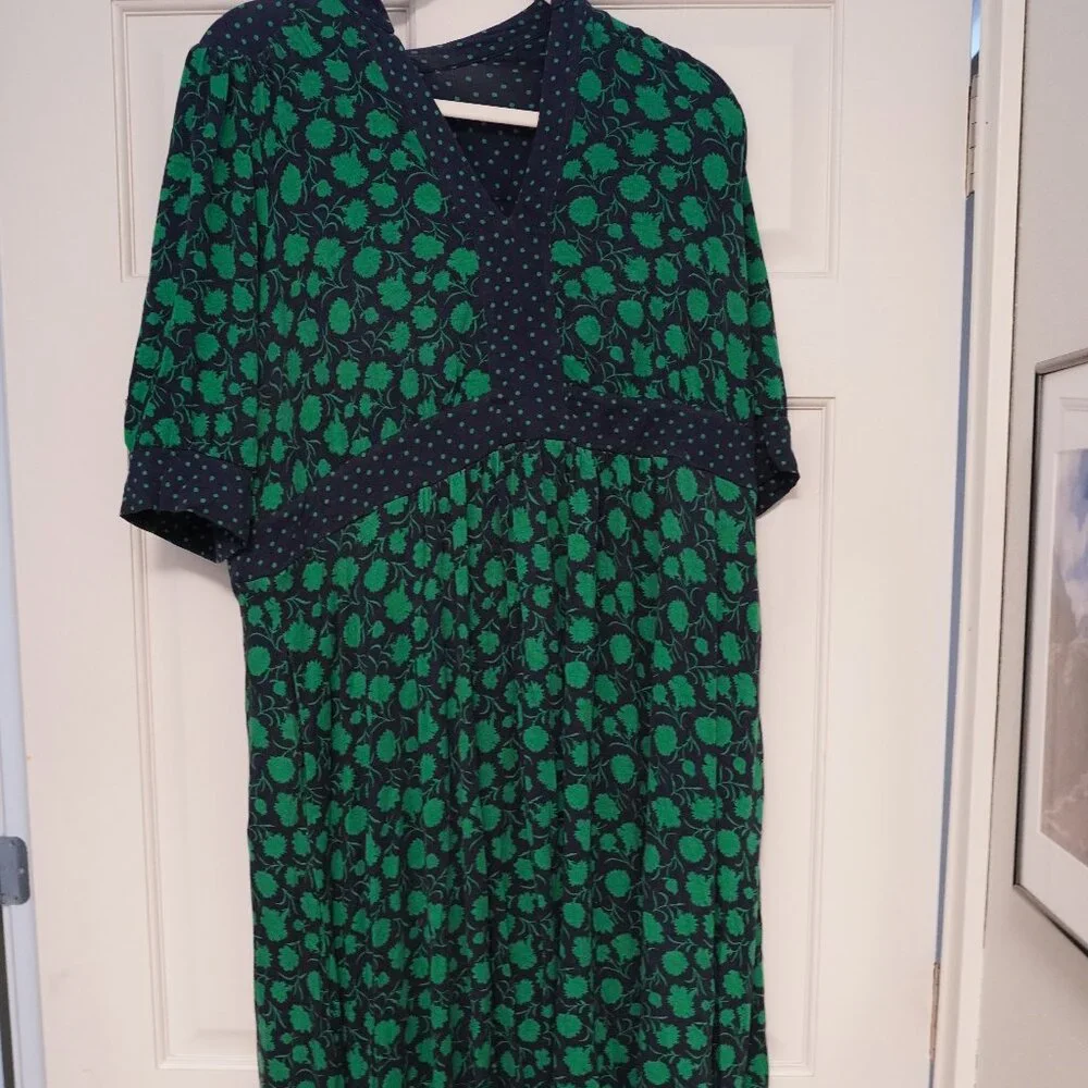 Boden Green Floral Midi Dress US 20-22R - Picture 1 of 3